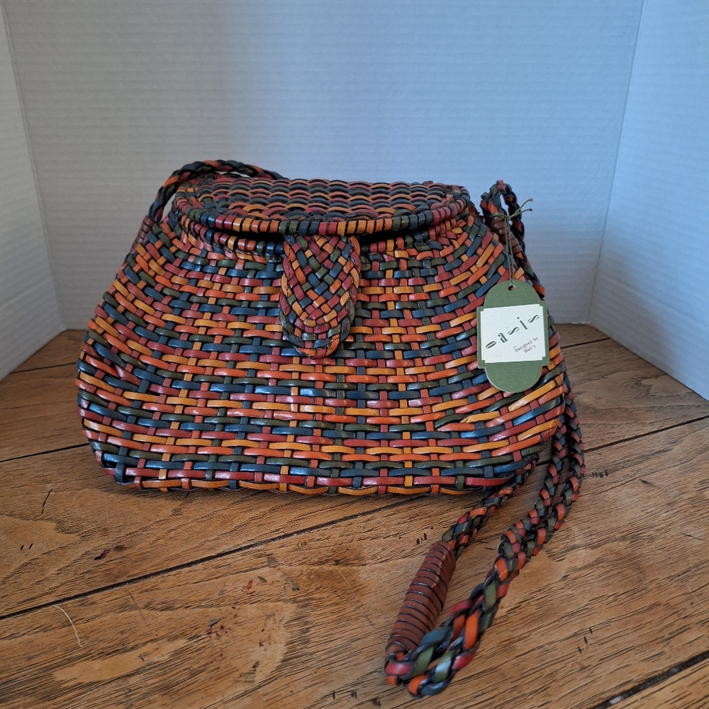Leather Woven Shoulder Bag
